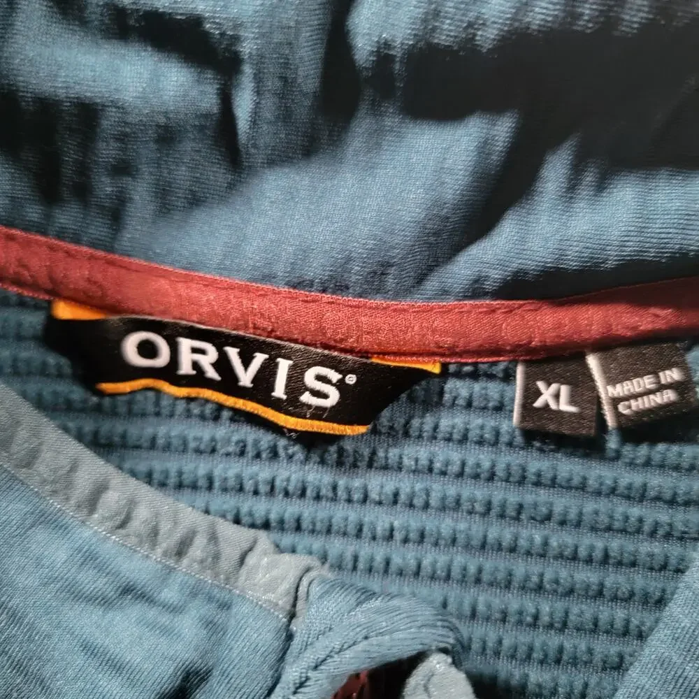 Orvis Mens XL Horseshoe Hills Fleece 1/4 Zip Pullover Green